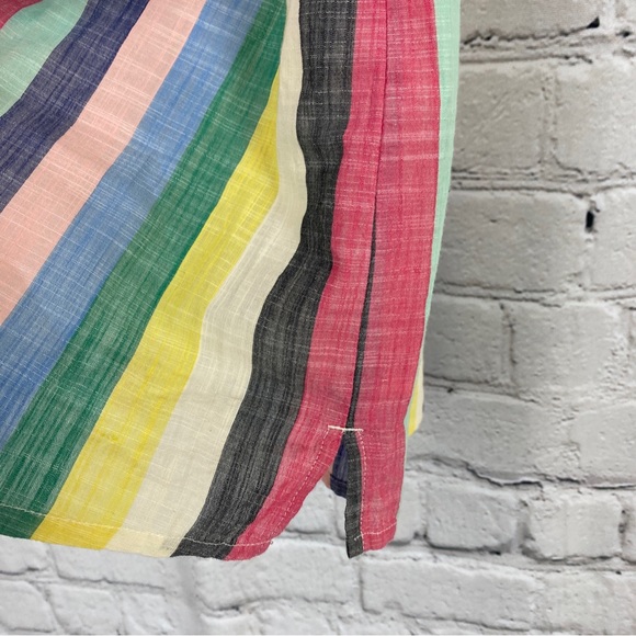 J Crew Factory Multi Stripe Off The Shoulder Dress Womens Size 6 Cotton Casual - Picture 8 of 11